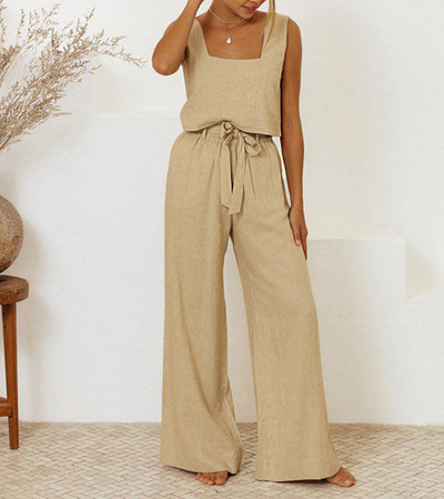 Megan™ - Minimalist Top and Wide-Leg Pants Set