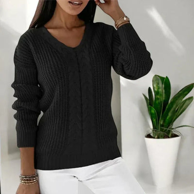 Solaine™ - Classic V-Neck Sweater