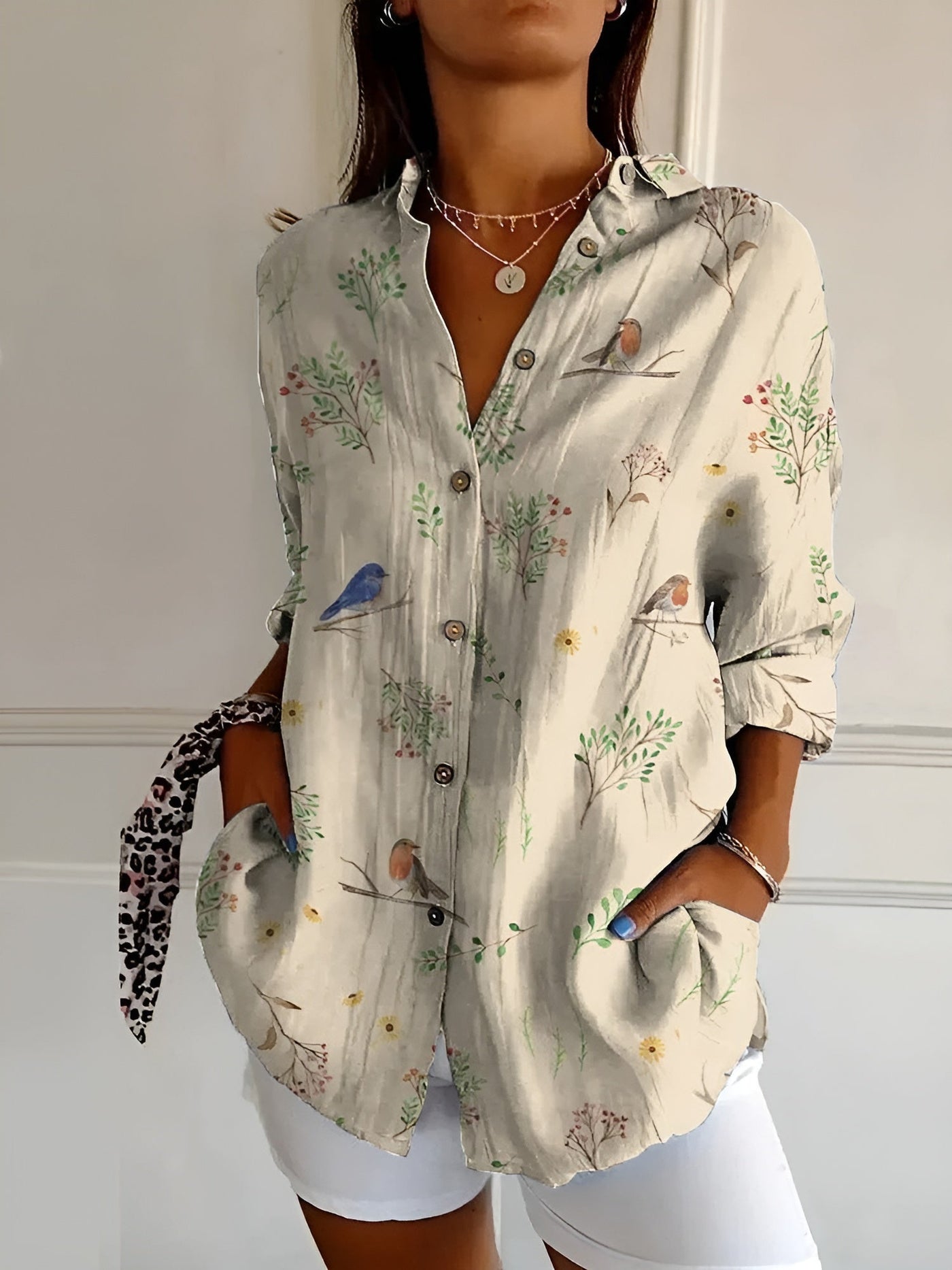 Madilyn™ - Printed Button-Up Shirt